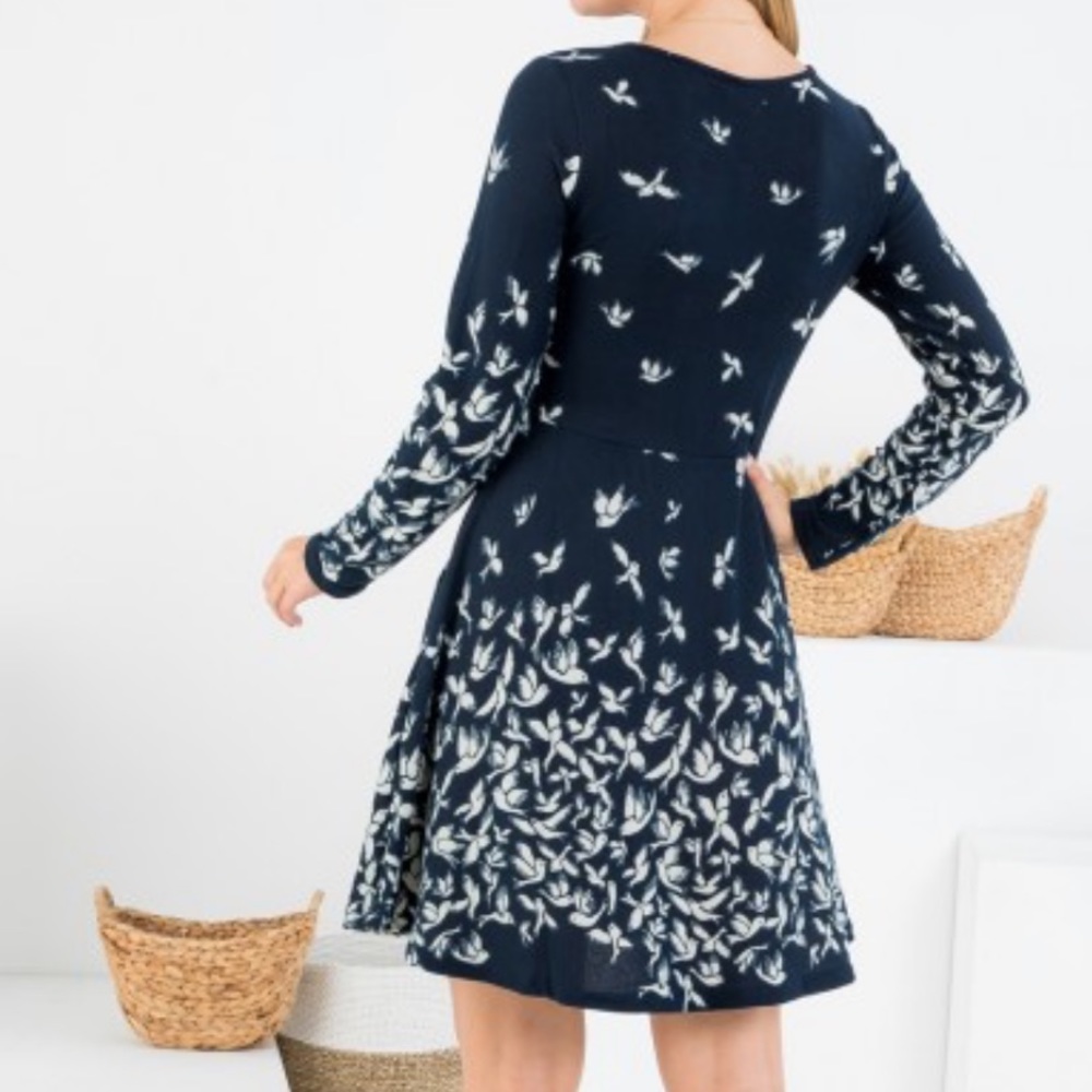 Bird Print Dress - Picture 3 of 4